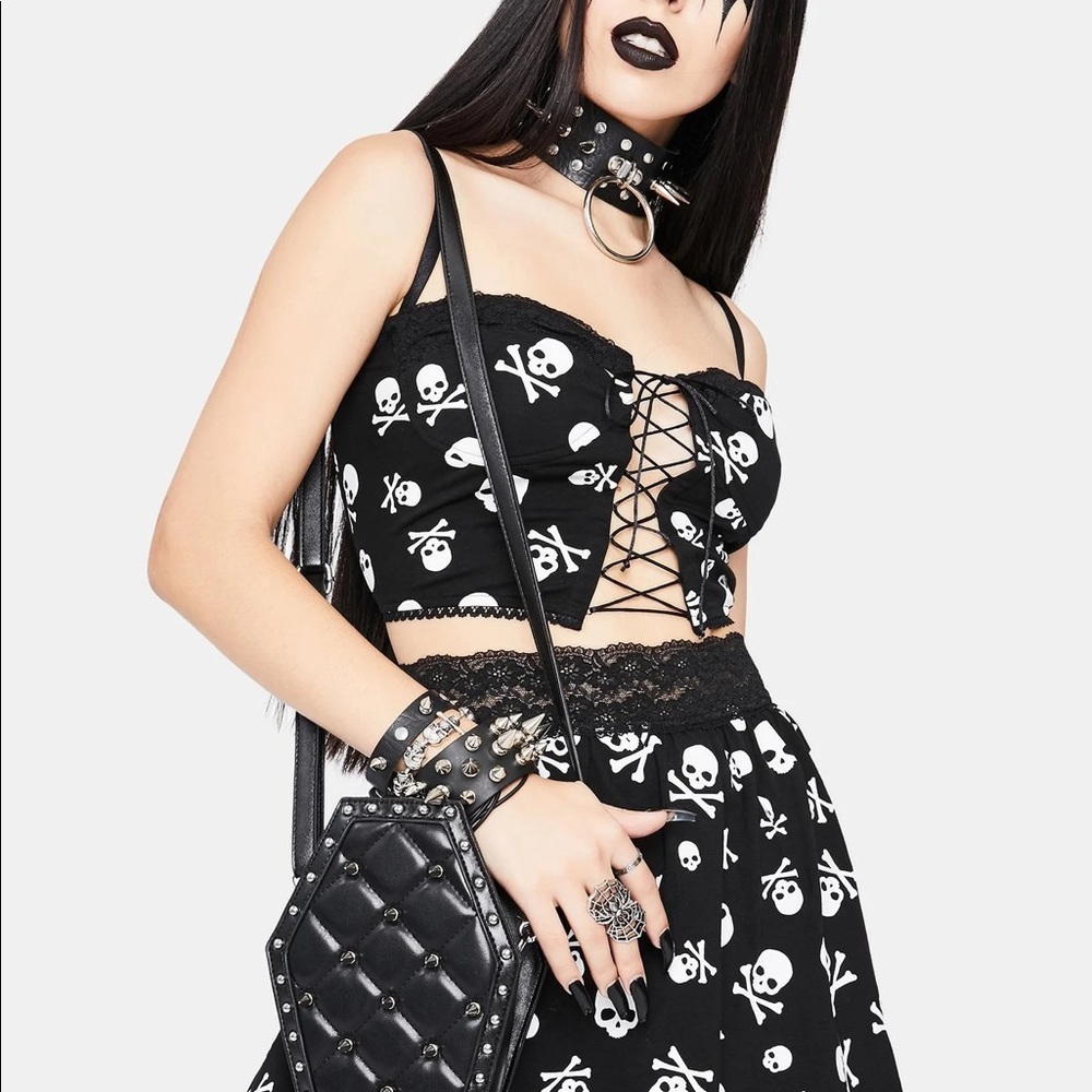 Dolls Kill skull skirt set